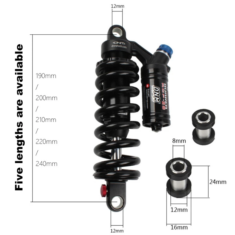 DNM RCP-2S Mountain Bike Rear Shock 190/200/220/240mm 550 Lbs MTB soft tail Rear shock absorber Bicycle Accessories