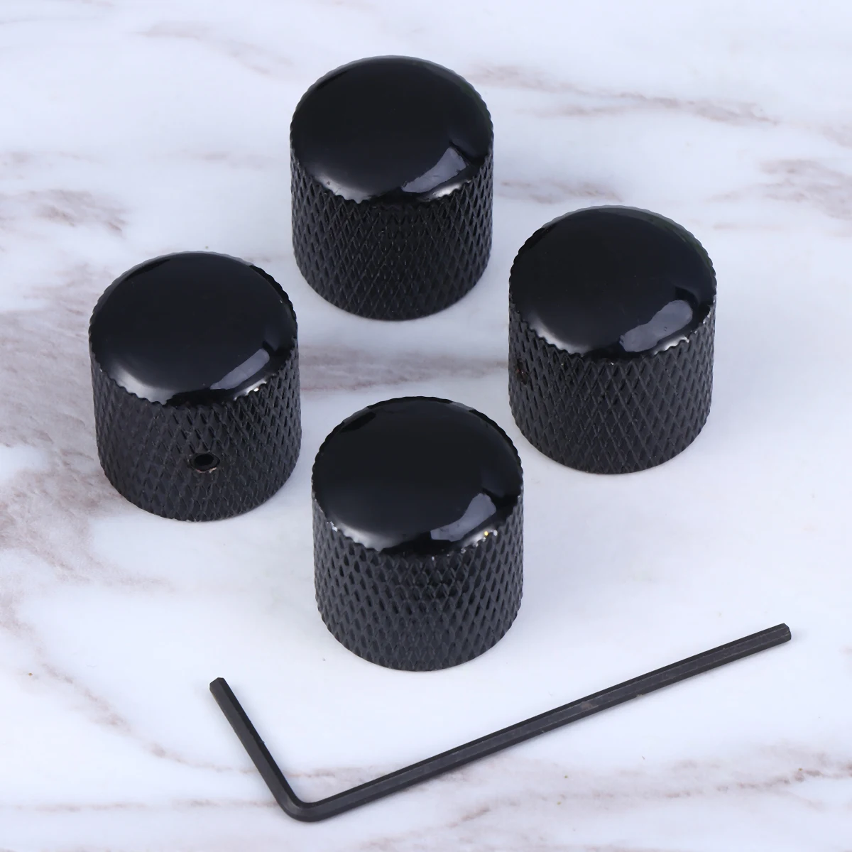 4 шт., ручки для электрогитары, бронзовый купол, сверхмощный черный, 6 мм, полый вал, углеродное волокно, твердая латунь, запасные части для гитары