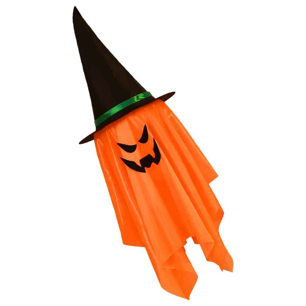 

Glowing Witch Hat Decoration Halloween Orange Prop Realistic Spooky Festive Hanging Yard Garden Indoor Outdoor Decor witch hat
