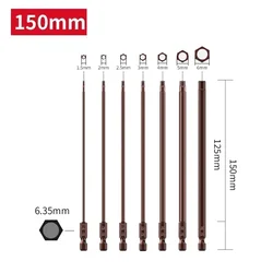 1pc 150mm Hex Screwdriver Bits Alloy Steel Magnetic Hex Head Screwdriver Bits Screw Driver Wrench Drill Bits Power Tool