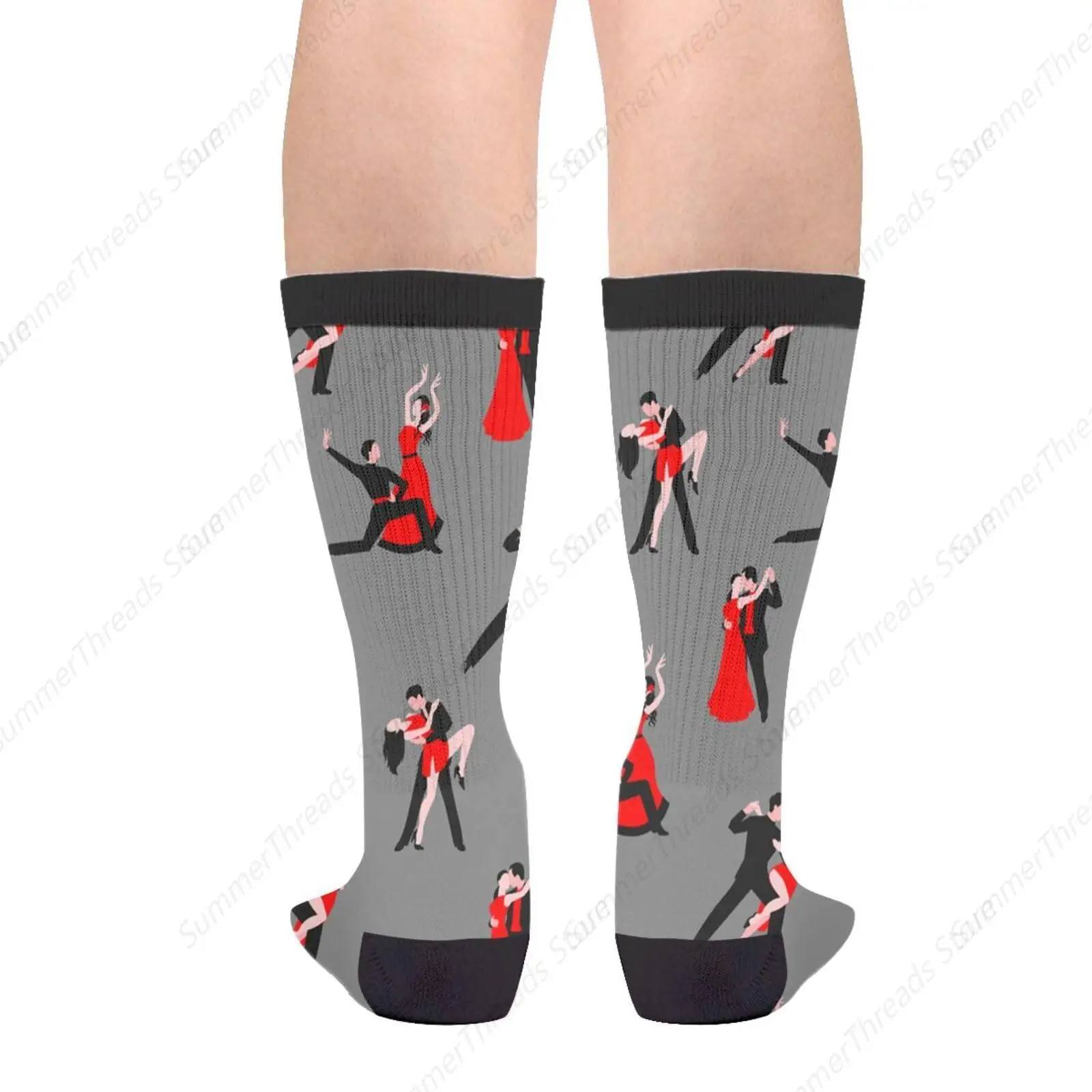 Dancing Latin Novelty Crew Socks Casual Crazy Funny Dress Socks For Women Men Teens Gift