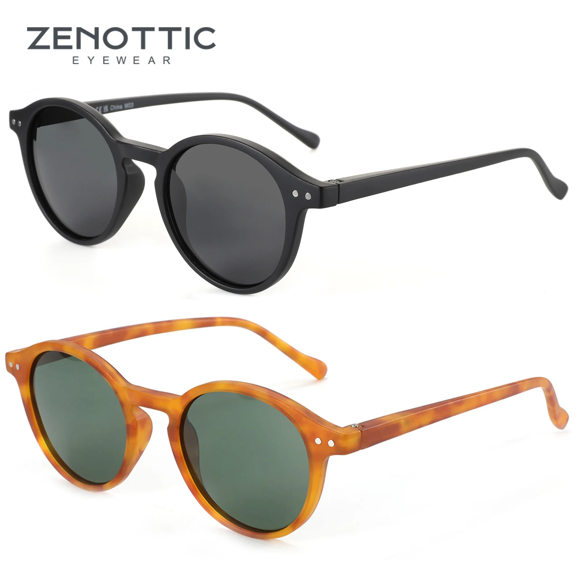 ZENOTTIC Retro Polarisierte Sonnenbrille 2026 2025 für Herren und Damen, Vintage Kleiner Runder Rahmen, Polarisierte Gläser, UV400 Schutz