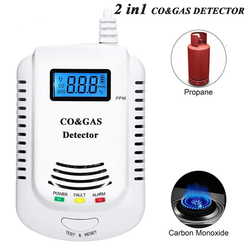 Independent Carbon Monoxide Detector Gas Detector Gas Alarm Sensor Methane Propane ,Gas Leak Detector EU Plug