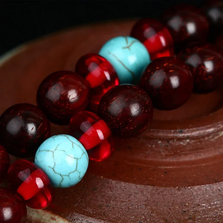 Indian rosewood lady DEE 108 high oil dense old material necklace bracelet beads play Buddha bracelet women  luxury jewelry