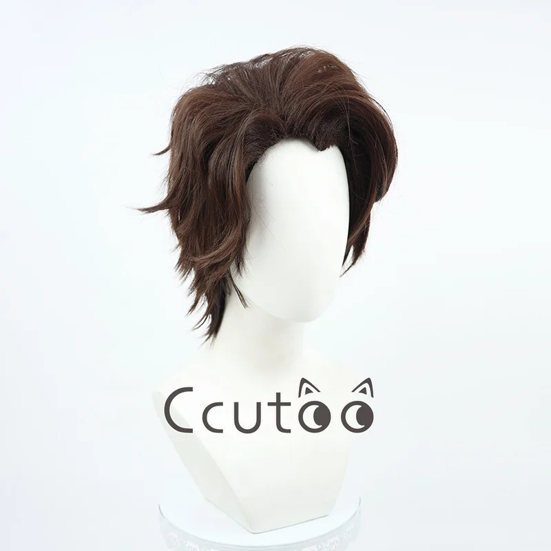 ccutoo wig Aizen Sousuke Brown Short Synthetic Cosplay Wig Anime Synthetic Men Halloween Party Hair