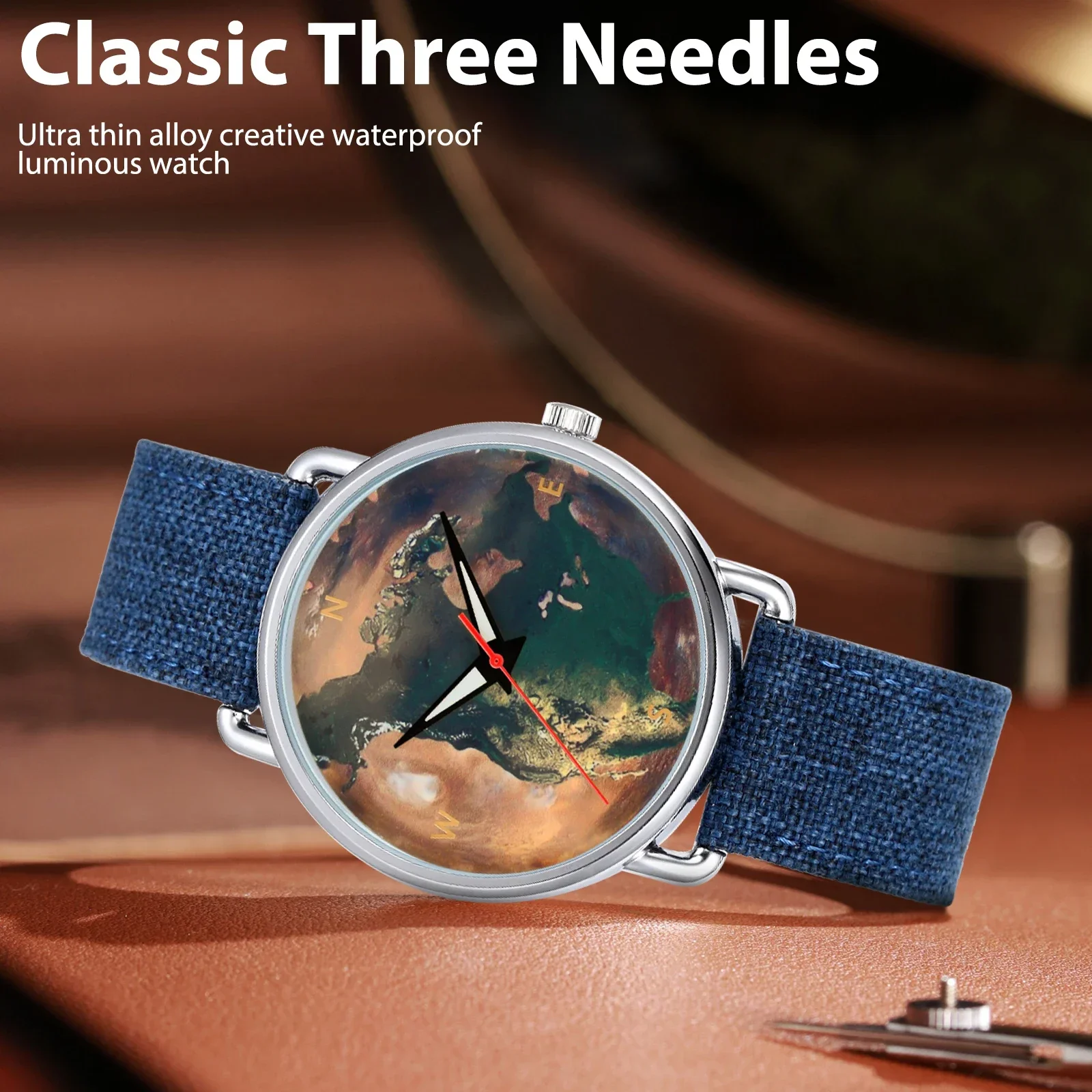 KityKiss Classic Design Men's Three Pin Watch Fashion Starry Sky Elements Watch Exquisite Unique Festival Wedding Birthday Gift