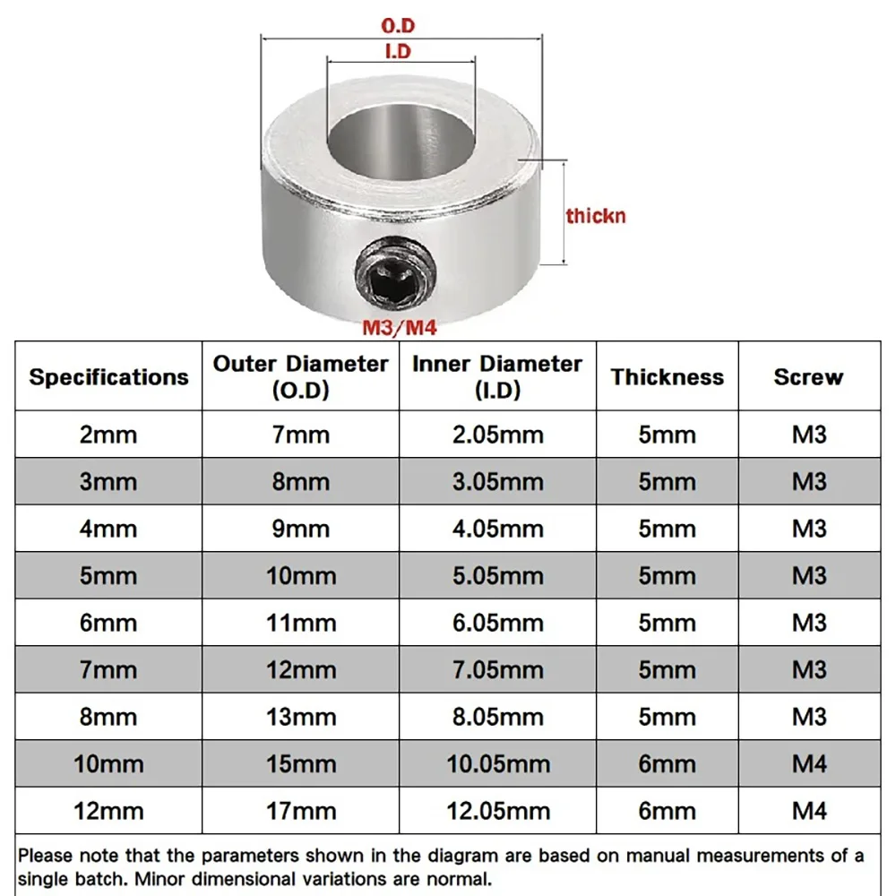 Shaft Collar Retaining Ring 2/3/4/5/6/7/8/10/12mm Nickel-plating Metal Shaft Clamping Sleeve Landing Gear Stopper Wheel Lock