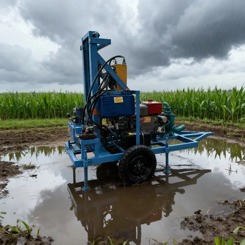 Groothandel Rotary Power Head 150m 200m Waterput Boren Rig Met Modderpomp Self Drive Mini Waterput boorgat Boormachine