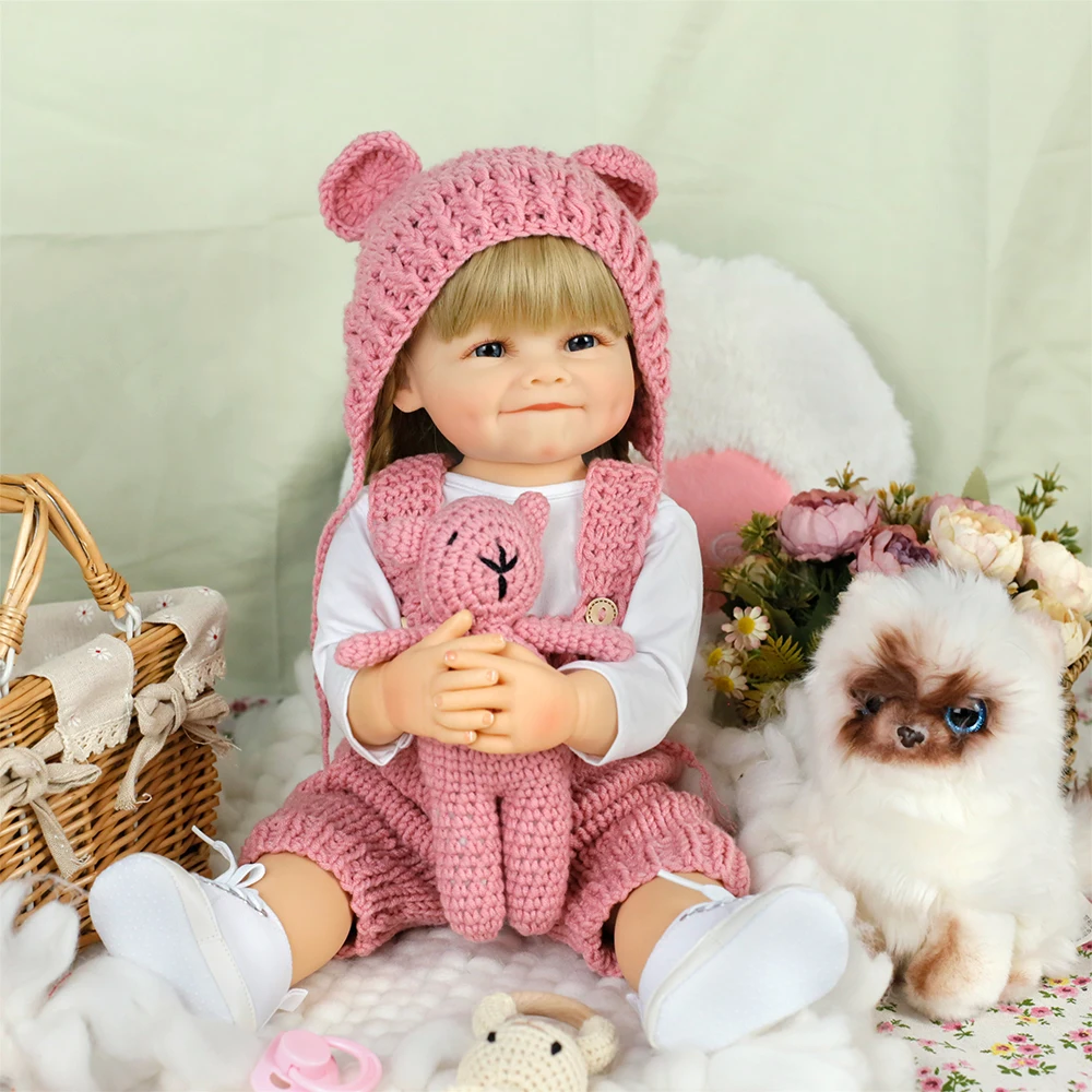 ตุ๊กตาเด็กผู้หญิงรีบอร์นขนาด 55 ซม. ทำจากไวนิลทั้งตัว กันน้ำ เหมือนจริง ผิวทาสีด้วยมือ งานศิลปะสะสมคุณภาพสูง ของขวัญคริสต์มาส