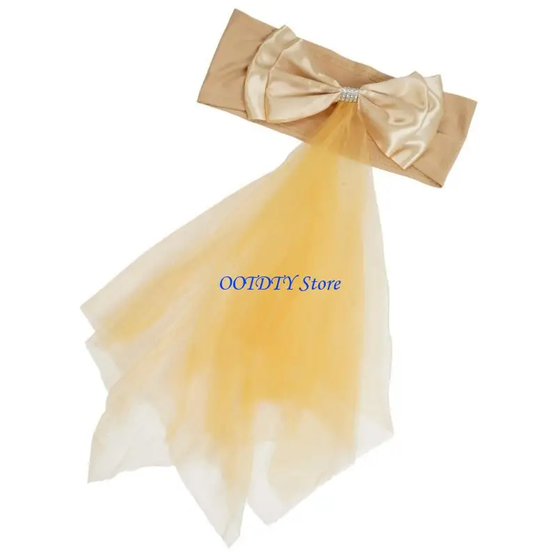 367A Satins Chair Sash Chair Tie Set for Elevating Wedding and Party