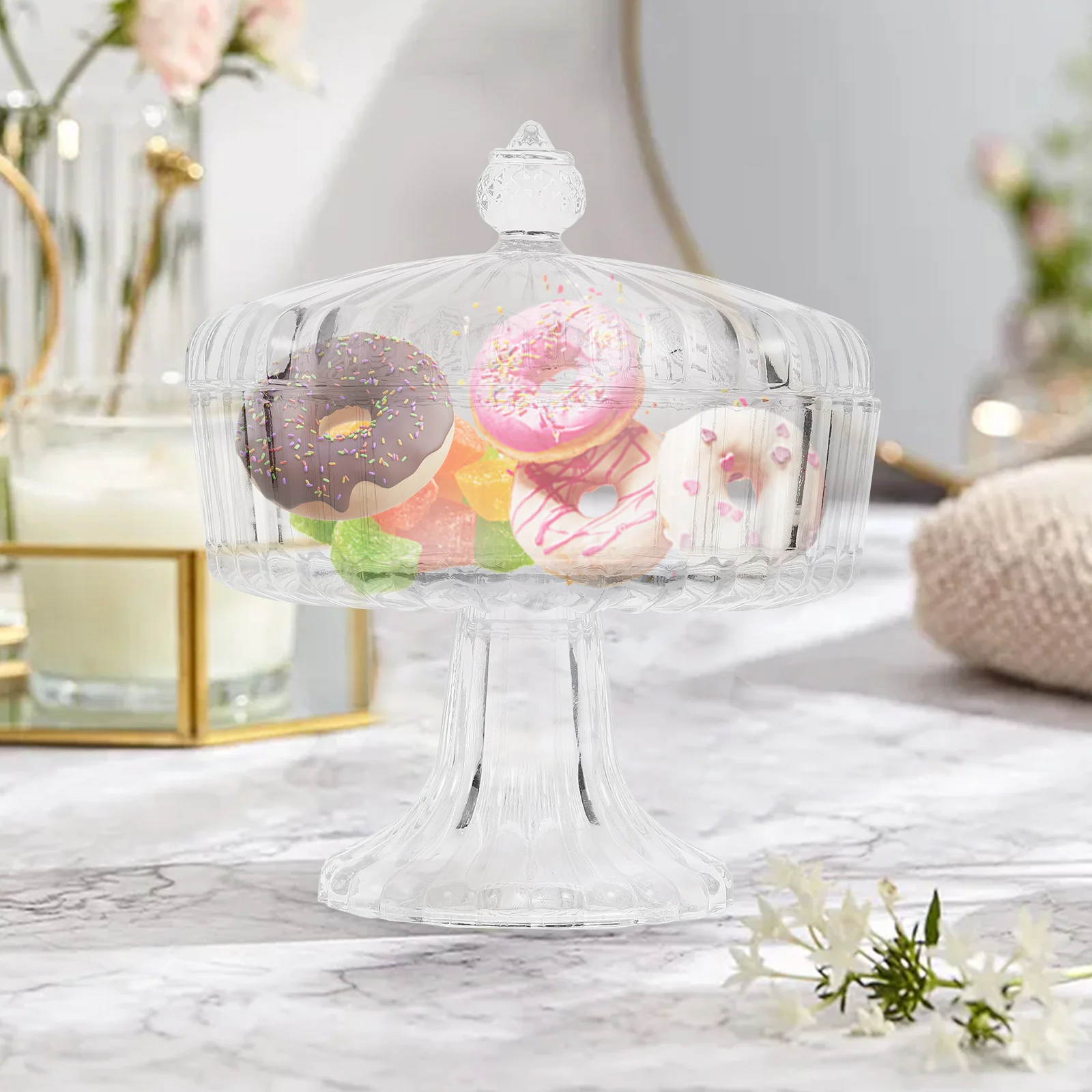 

Роскошный стеклянный держатель для ювелирных изделий, настольная банка для хранения, изысканный прозрачный контейнер для рукоделия для колец, серег, ожерелий, свадебный подарок