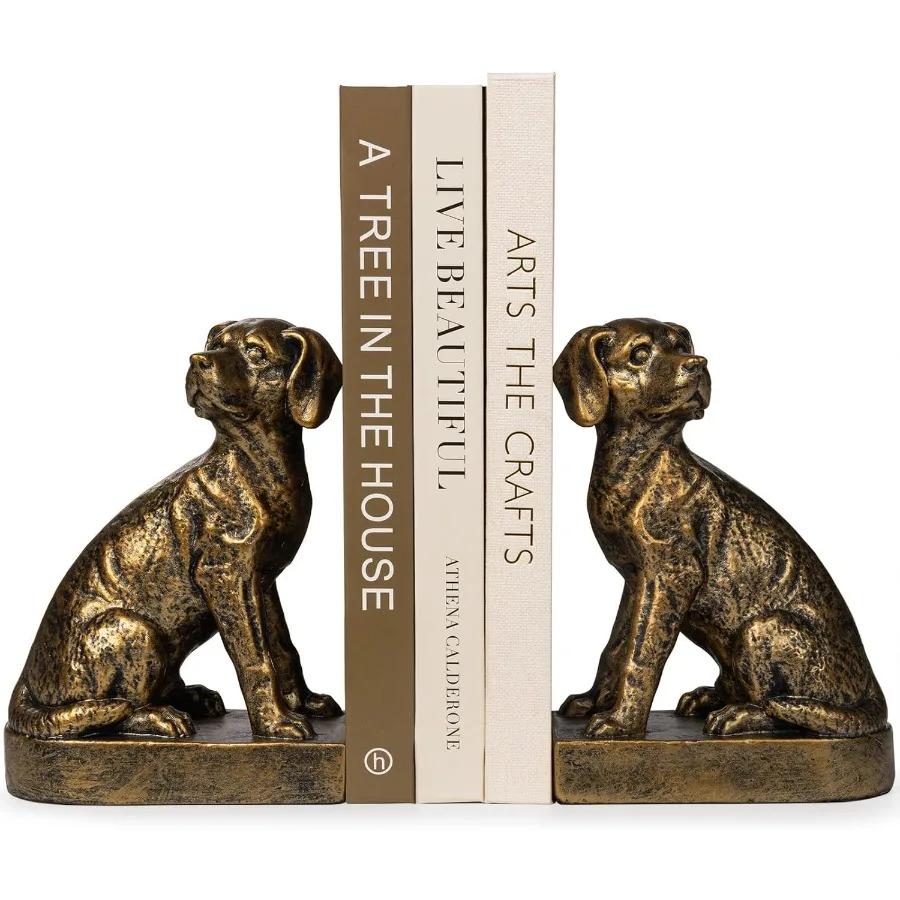 

Decorative Bookends for Shelves, Dog Book Ends for Heavy Books, Labrador Retriever Statues Bookends for Heavy Books with Anti-Sl