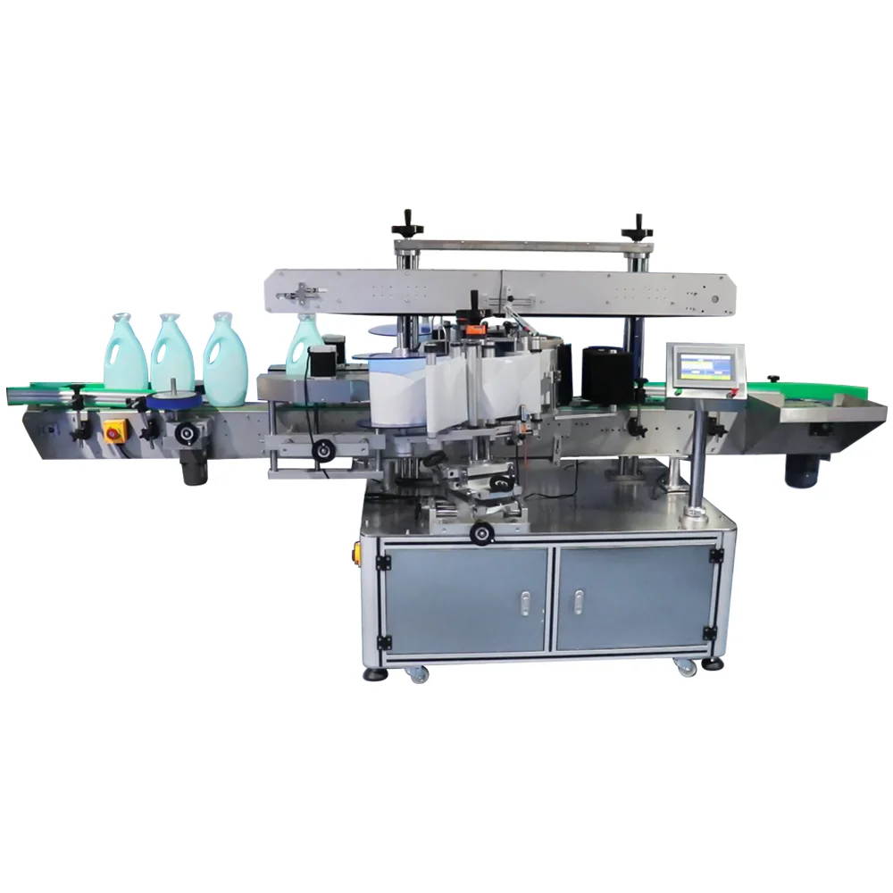 Square Bottle Laundry Liquid Shower Gel Shampoo Bottle Double-sided Labeling Machine Automatic Label Applicator Machine