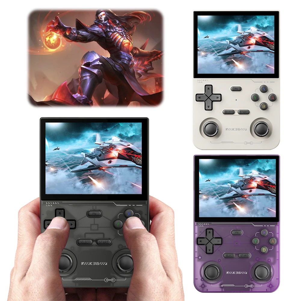 K36 Retro Handheld Video Game Console 3500 MAh Battery 3.5 Inch IPS Screen Video Gaming Console for PSP/MAME/N64/SS/DC Emulator