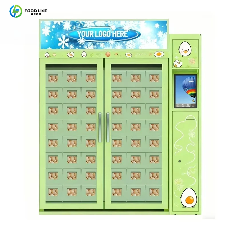Space-Saving Egg Vending Cabinet with Remote Control System & Anti-Jam Egg Dispensing Customized