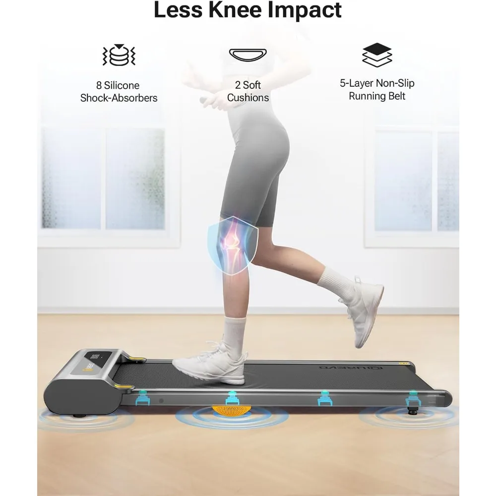 وسادة مشي للمكتب المنزلي - جهاز سير بحزام ركض كبير 16 وات × 41 لتر، جهاز تمرين محمول للمشي والركض