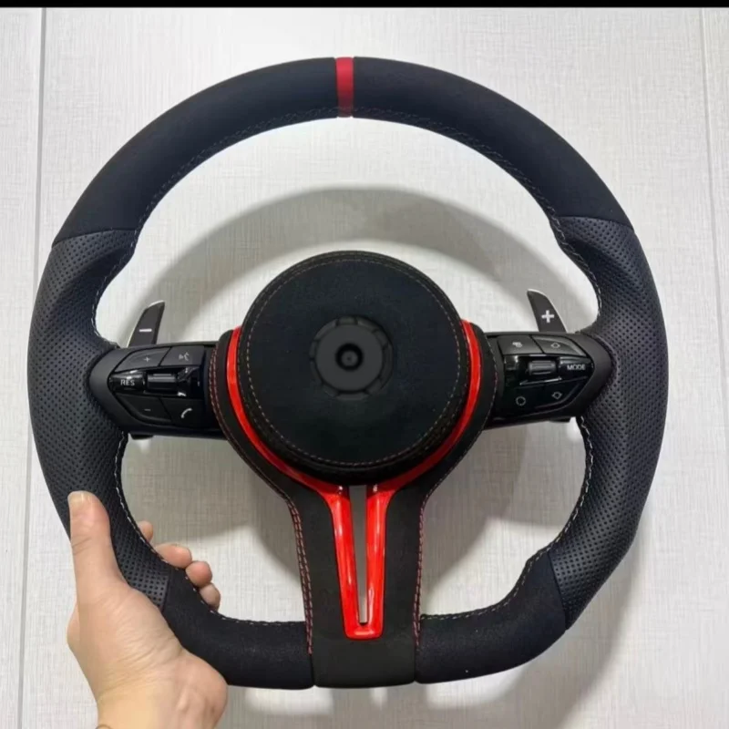 Customized Suede Leather Car Steering Wheel For BMW F30 340i F10 535i F32 F20 F36 F22 M4 F82 X5 F15 M3 F-Series Steering Wheel