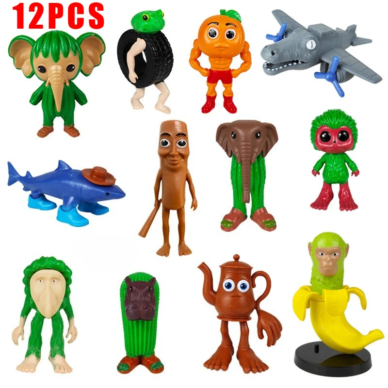 

12Pcs Italian Brainrot Tralalero Tralala Tung Sahur Figure Toy Doll Shark Bombardino Crocodilo Shimpanzini Bananini Gifts