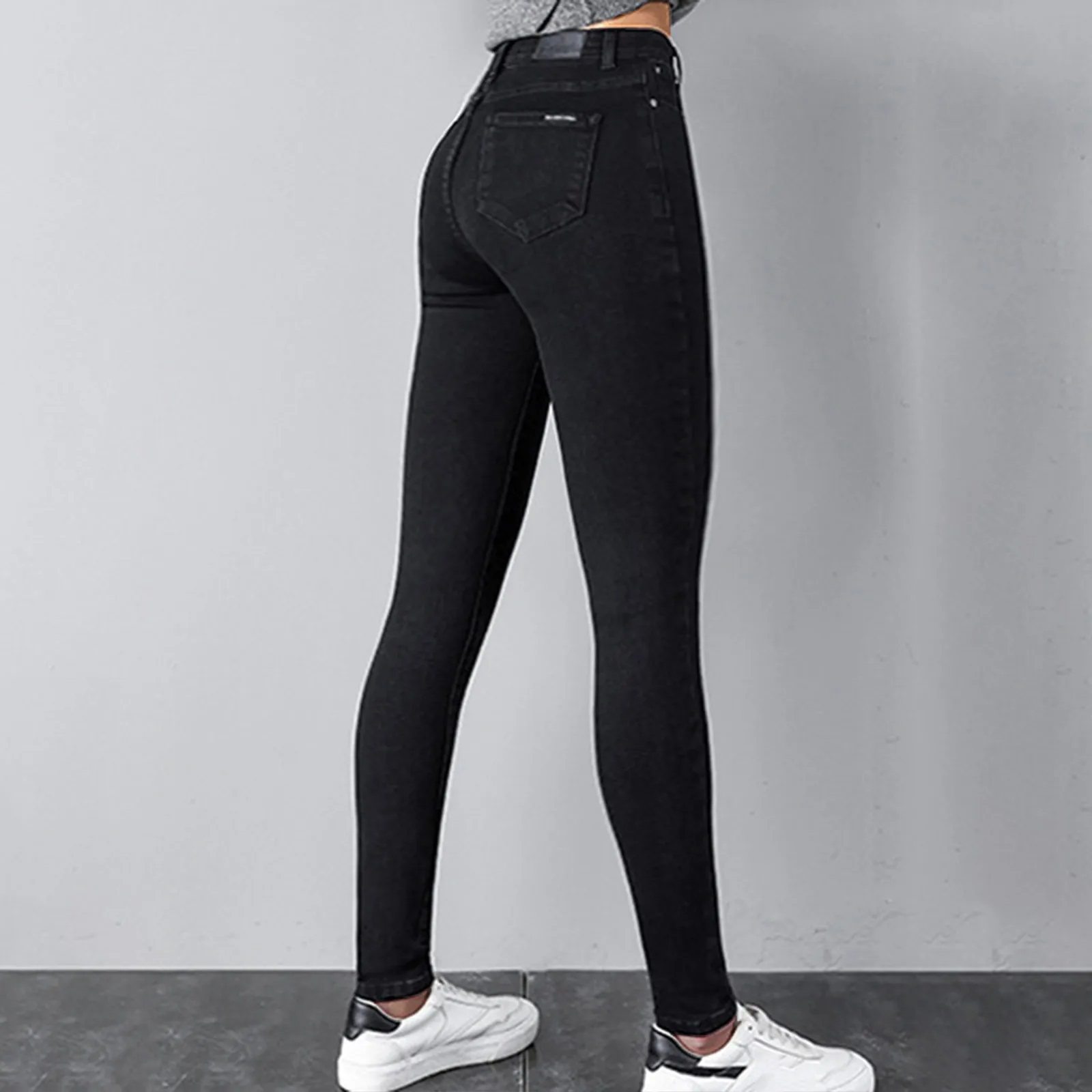 Fashion Streetwear Skinny Jeans Women Winter High Waist Jeans Thick Pants Fleece Lined Slim Fit Stretch Female Denim Trousers