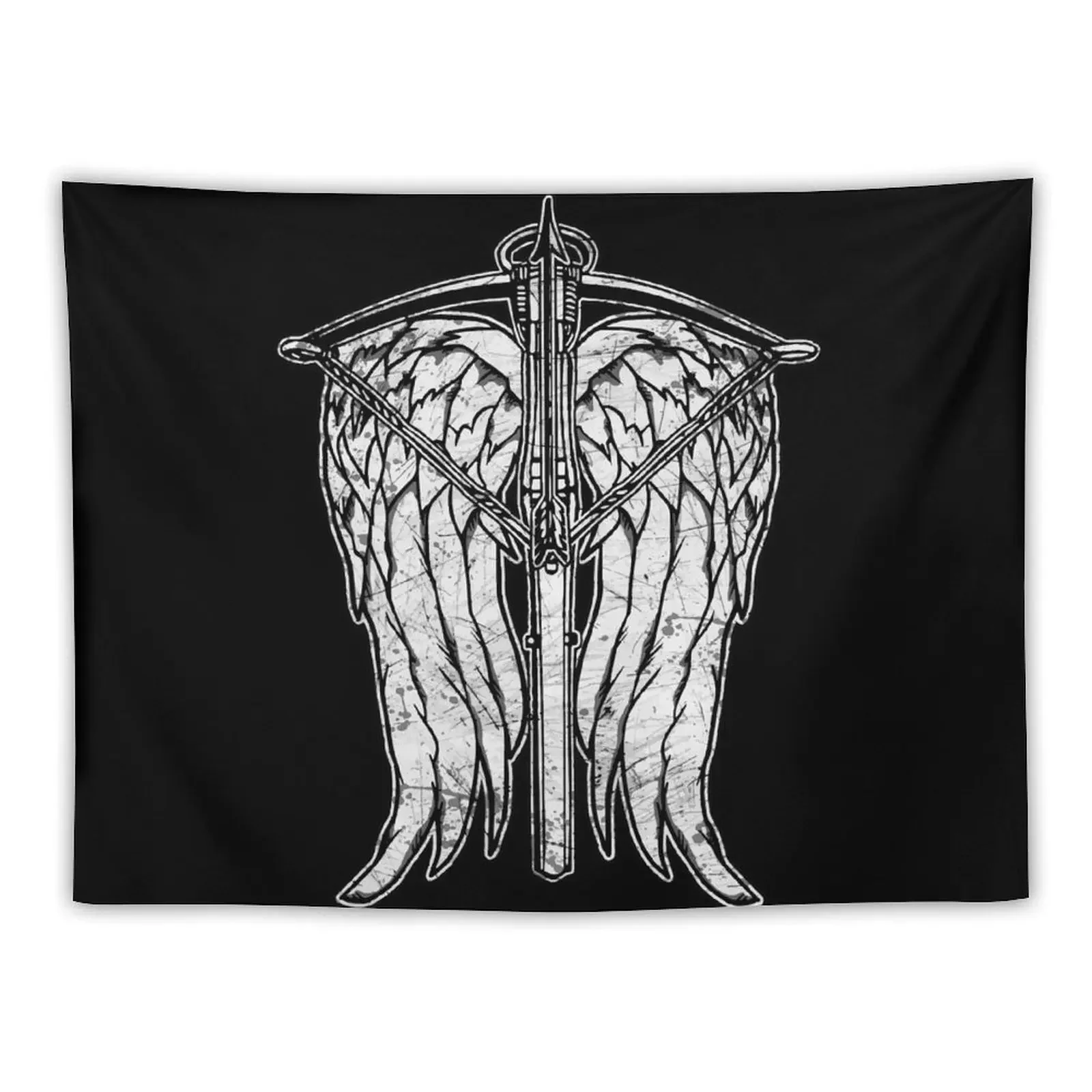 Angel Wings and Crossbow (Dirty) Tapestry Aesthetic Home Decor Anime Decor Decorative Wall Tapestry