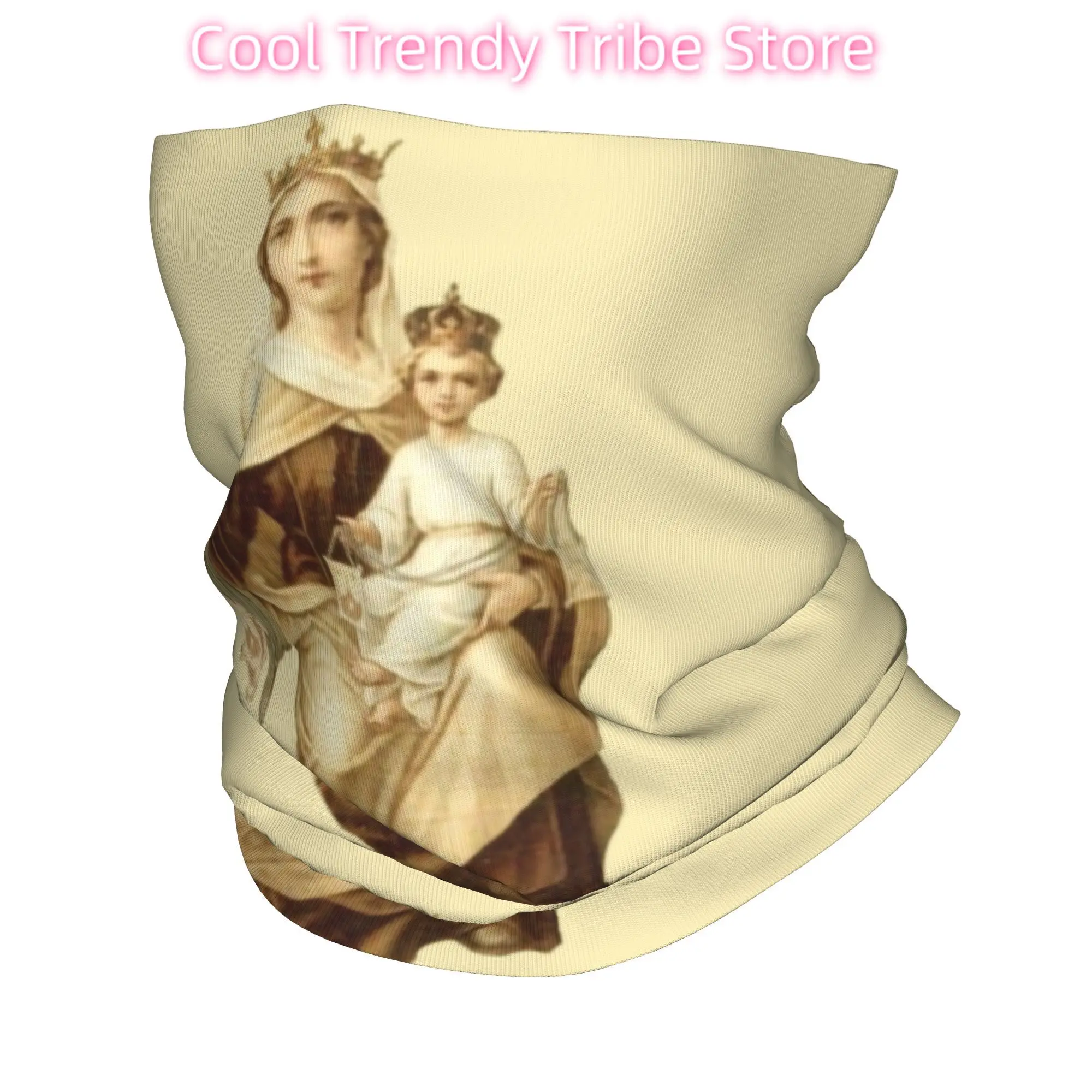 

Изготовленные на заказ гетры Our Lady of Mount Carmel для женщин и мужчин, УФ-защита для лица, зимний шарф-бандана с христианской Девой Марией для пеших прогулок