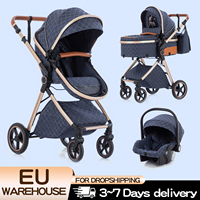 Baby Stroller 3 in 1 Portable Baby Carriage Folding Prams High Landscape Multifunction Pushchair Compact Folding  Travel