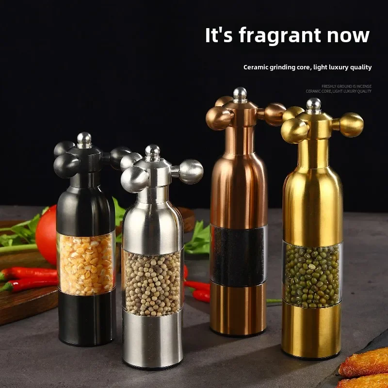 

304 stainless steel pepper grinder, grinding sea salt pepper powder manual grinding bottle kitchen black peppercorns grinder