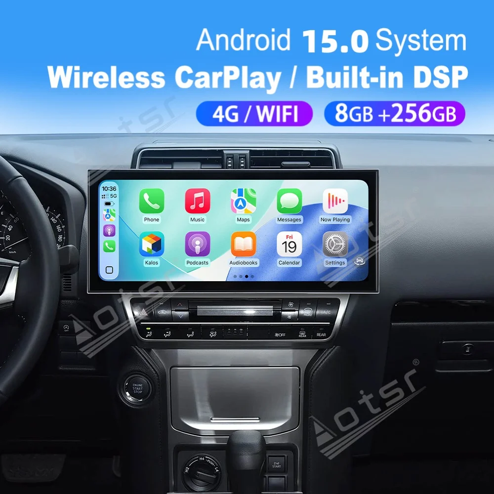 

15.8” Android 15 Qualcomm Carplay Car Radio For Toyota Prado 2018~2021 Car Autoradio Multimedia Player GPS Navigat Head Unit