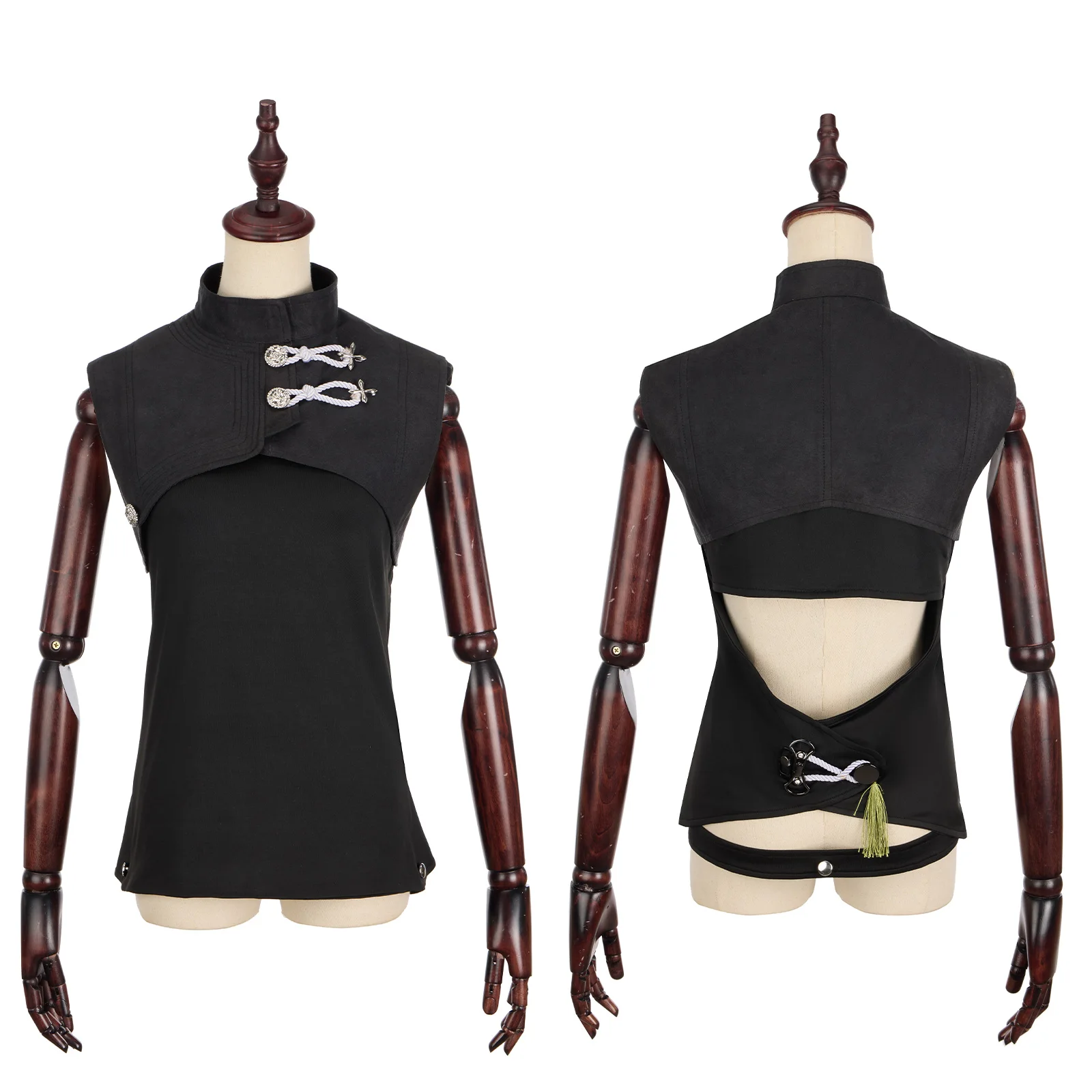 سترة بدون أكمام للفنانين القتالية، أزياء تنكرية، فستان أسود، سروال، أغطية الرأس، ملابس الهالوين