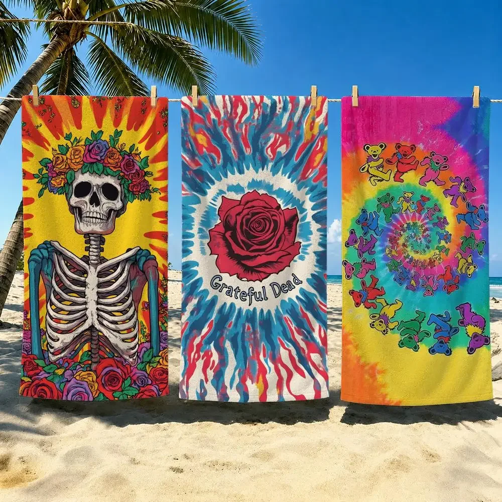 Band Grateful Dead Towel Towel Soft Pool Gift For Travel Gym Shower Cool Camping Quick Dry Sports  Large Beach Towel