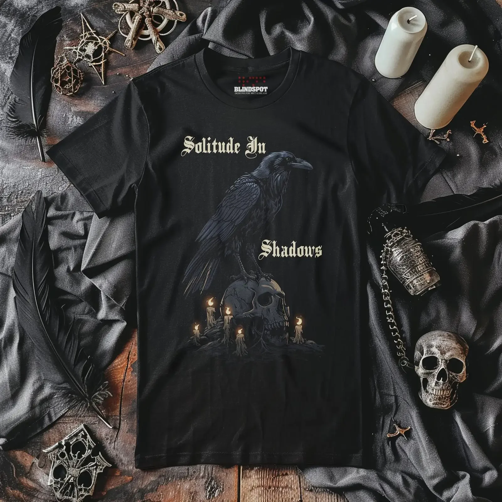 Solitude In Shadows T Shirt Occult Clothing Black Metal Weirdcore Goth Gothic Aesthetic vintage Washed Versatile Stretched
