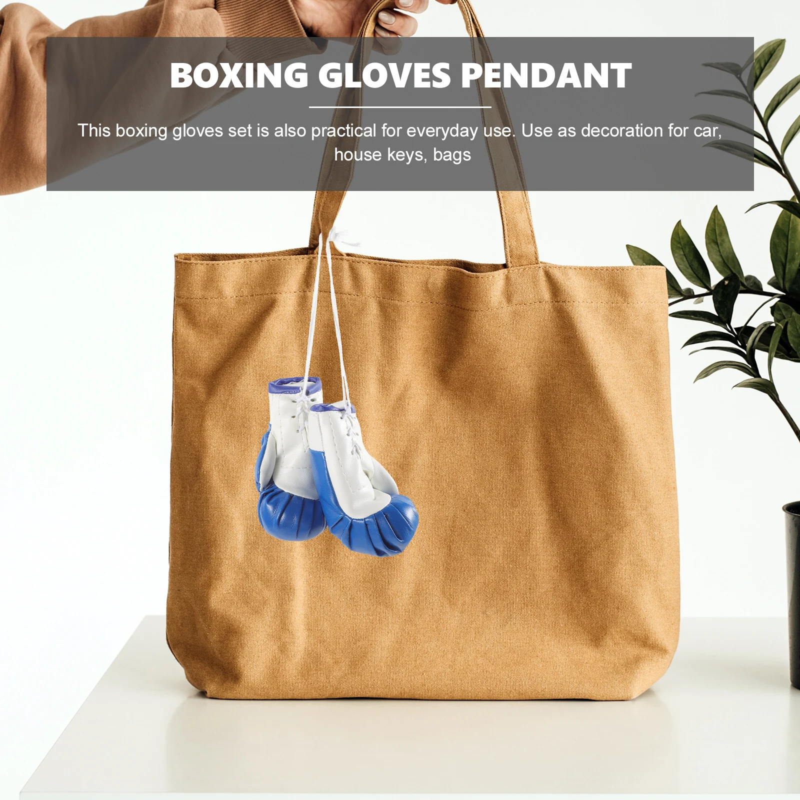 

Boxing Gloves Pendant Car Hanging Decor Keychain Miniature Holiday Ornament Pvc Material Simulated Gloves Party