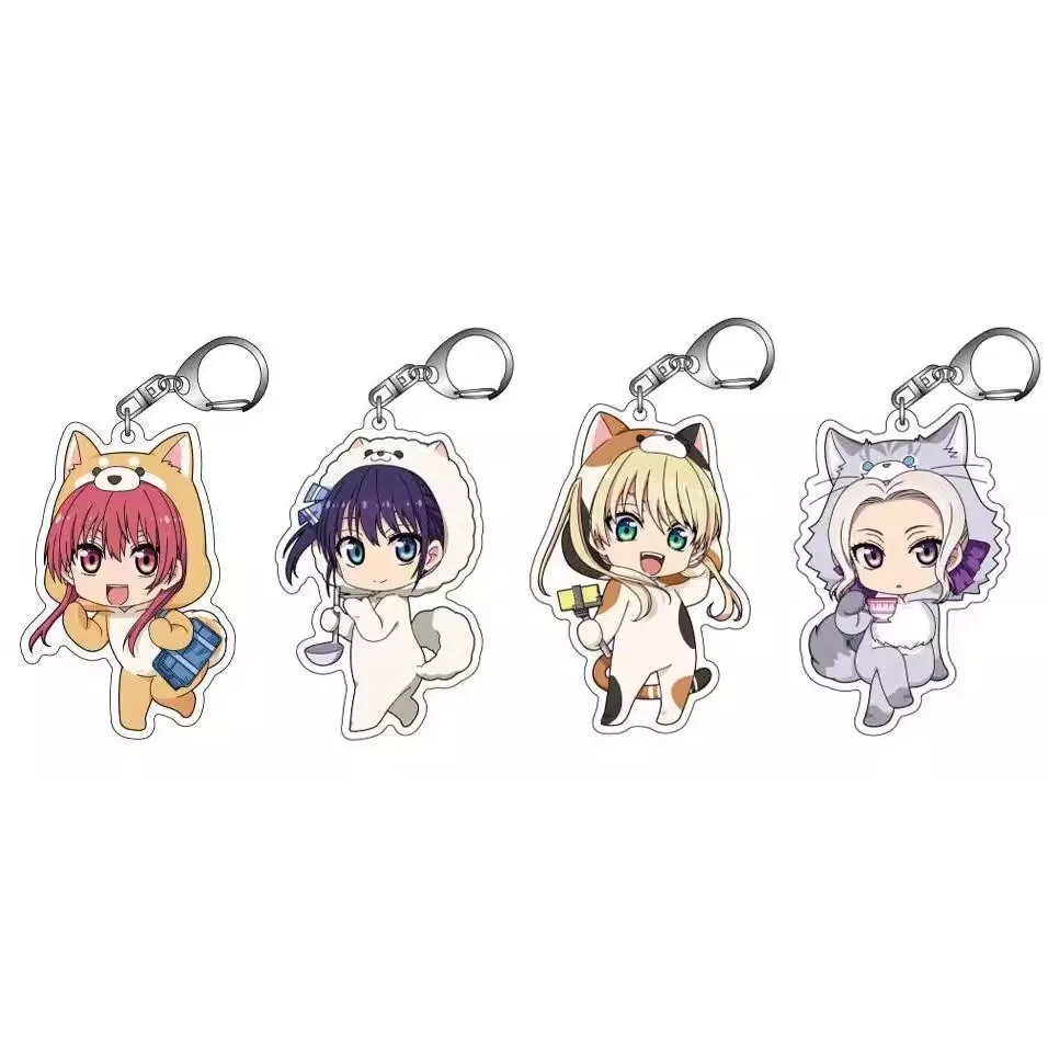 Game Saki Saki Hoshizaki Rika Keychain Doll Anime Kiryu Shino Acrylic Keyring Pendant for Gift