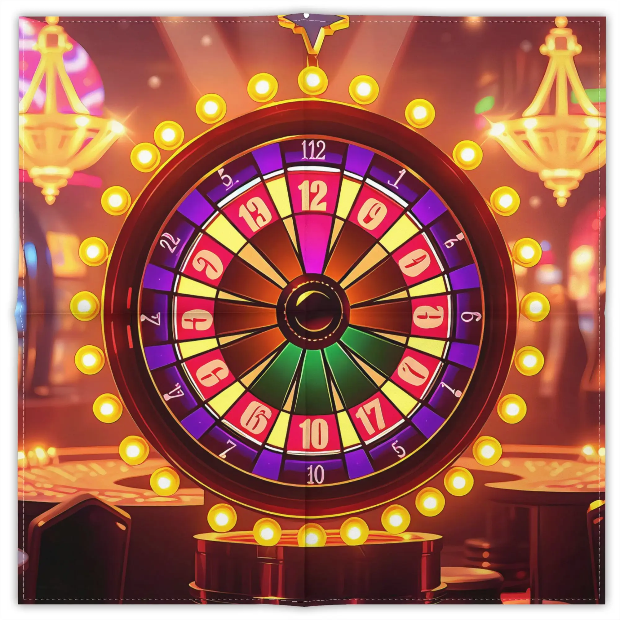

Wheel of Fortune Compass Fashion Square Scarf Decorative Polyester Printed Daily