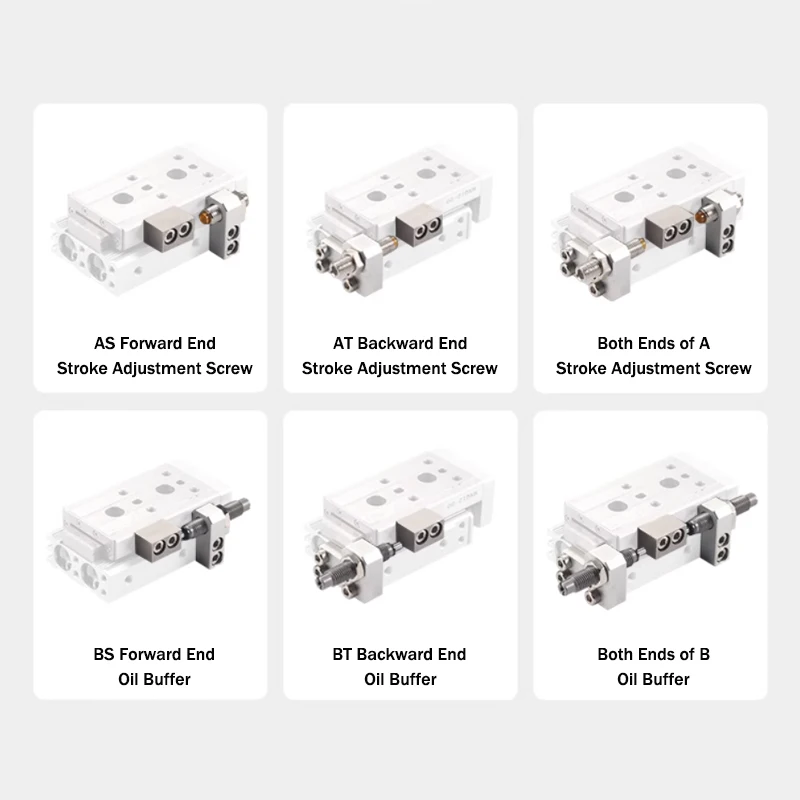 MXQ Series Air Slide Table Dual Rod Rail Slide Air Pneumatic Cylinder 6/8/12/16/20/25mm Bore Cylinders