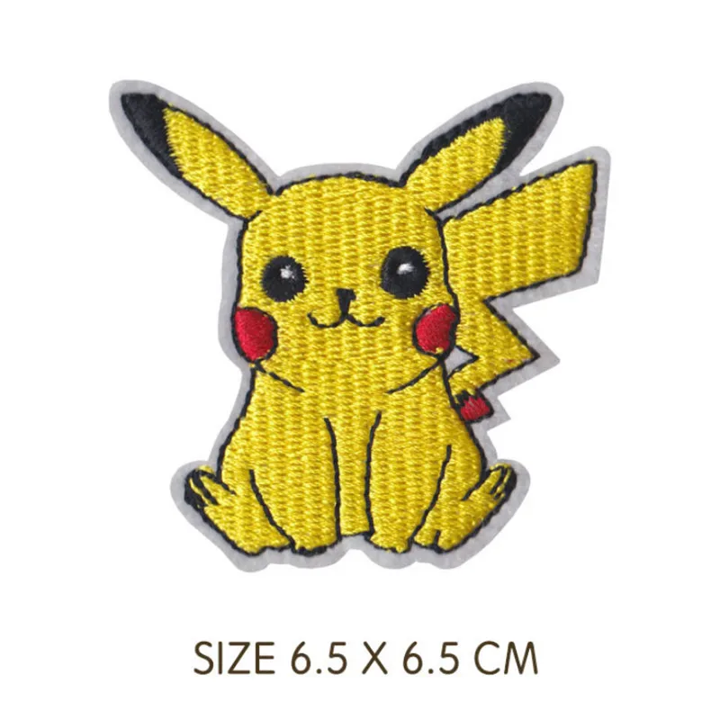 Stoffaufnäher Pikachu Kleidungsaufkleber Aufnähbare Stickerei-Applikationen Zum Aufbügeln auf Kleidung Cartoon DIY Kleidungsdekoration