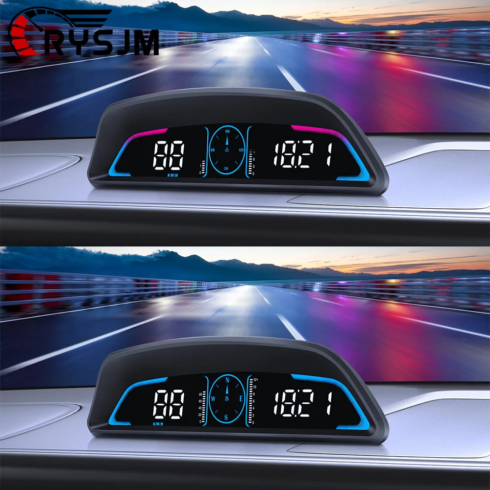 

G3/B3 Автомобильный OBD-дисплей OBD2 GPS HUD Смарт-цифровой спидометр Автомобильная электроника с сигнализацией превышения скорости температуры воды об/мин