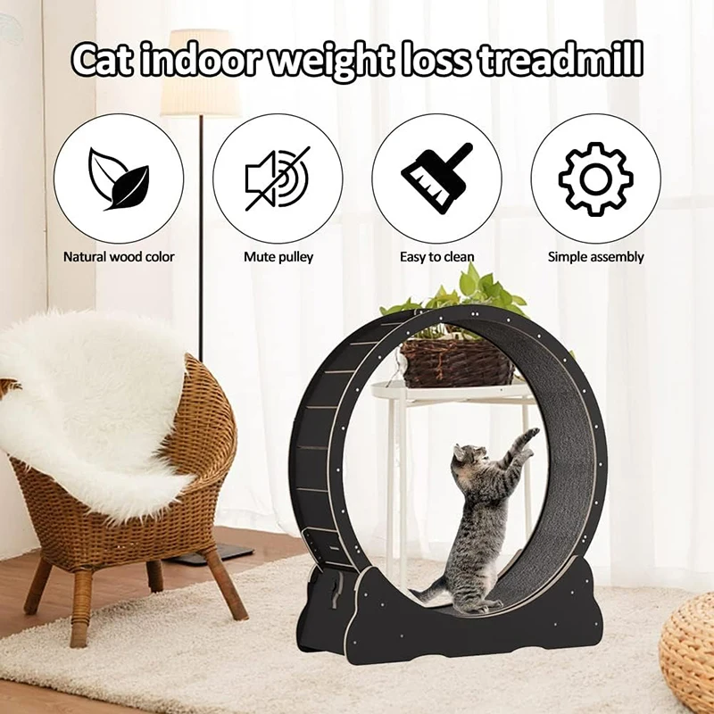 Treadmill Pet Exercise Interactive Cat Toy, Big Wheel for Cats Gym, Scratcher Games, Park Accessories for Home