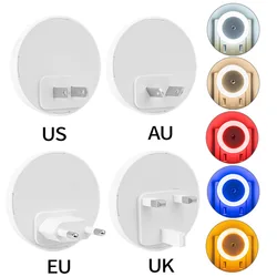 6 pçs/lote Mini Led Night Light Lâmpada de Parede UE/AU/EUA/REINO UNIDO Plug Auto Motion Sensor 110V 220V para Quarto Kid's Room Smart Nightlight