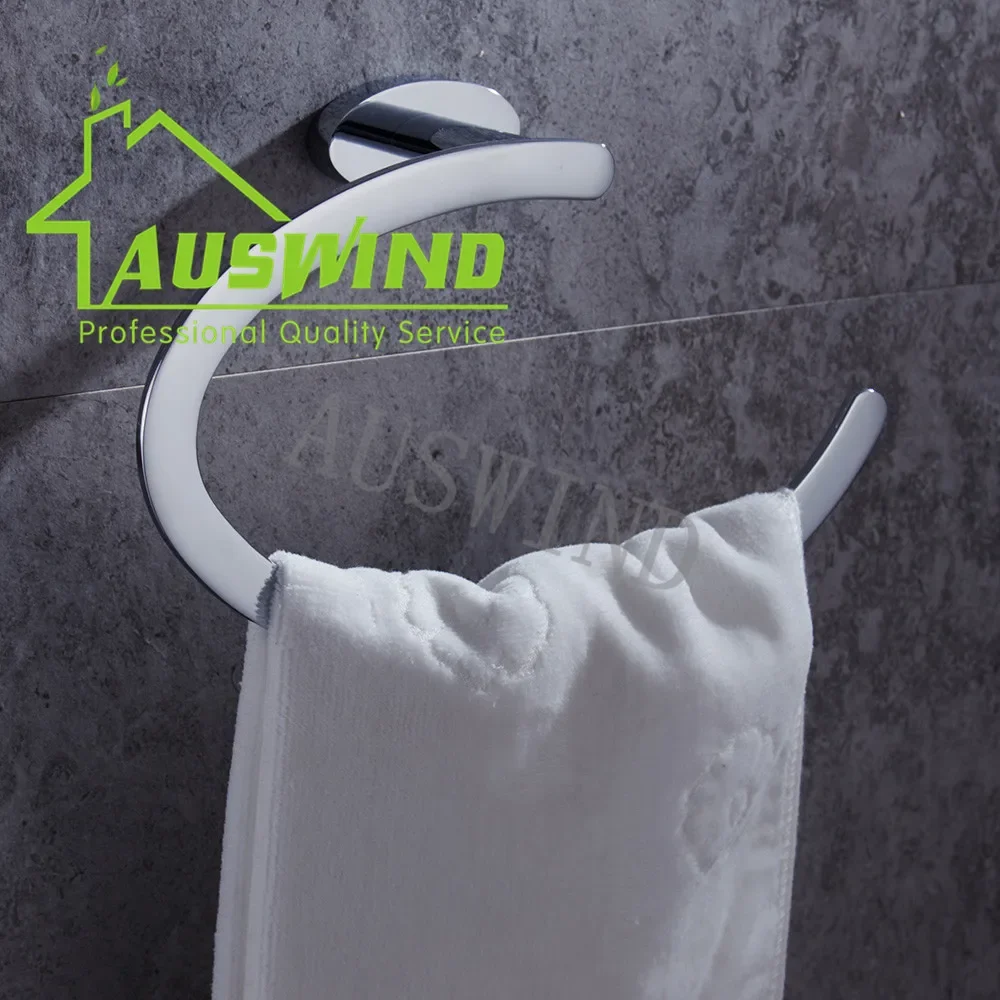 Polido Wall-montado prata toalha titular, banheiro Hardware Set, Open Half Rack, moderno e simples