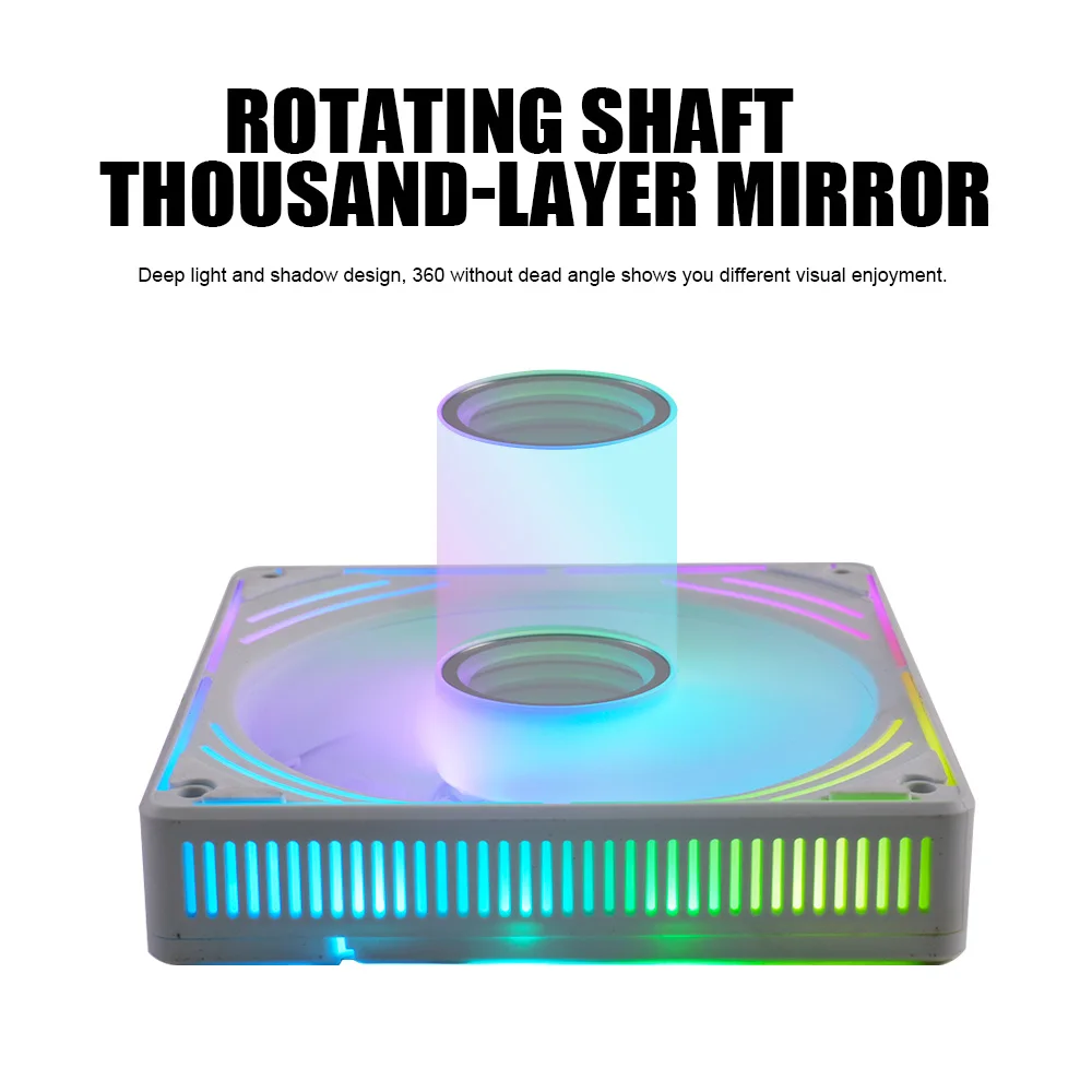 MANMU Factory Wholesale Rgb Fan Infinity Mirror Light Effect Computer pc Fan Cooling Cpu Fan for Gaming PC Case