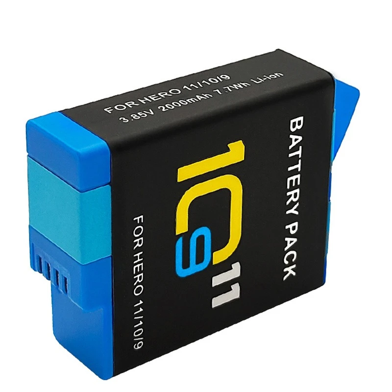 3.85V 2000mAh Battery Full Decoding for GoPro Hero 10  for GoPro Hero 9 for Go Pro 10 Hero 11 Sport Cameras