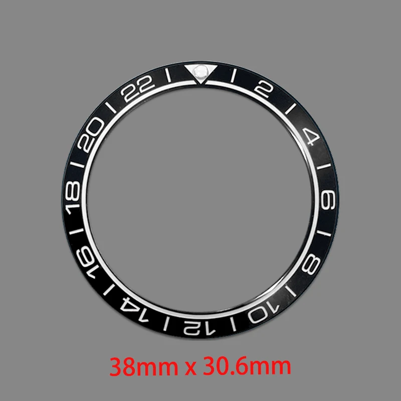 Anillo de inserción de bisel de cerámica inclinable de 38mm × 30,7mm compatible con SKX007 SKX009 SUB GMT caja de reloj NH35 NH36 movimiento reloj de hombre piezas de repuesto