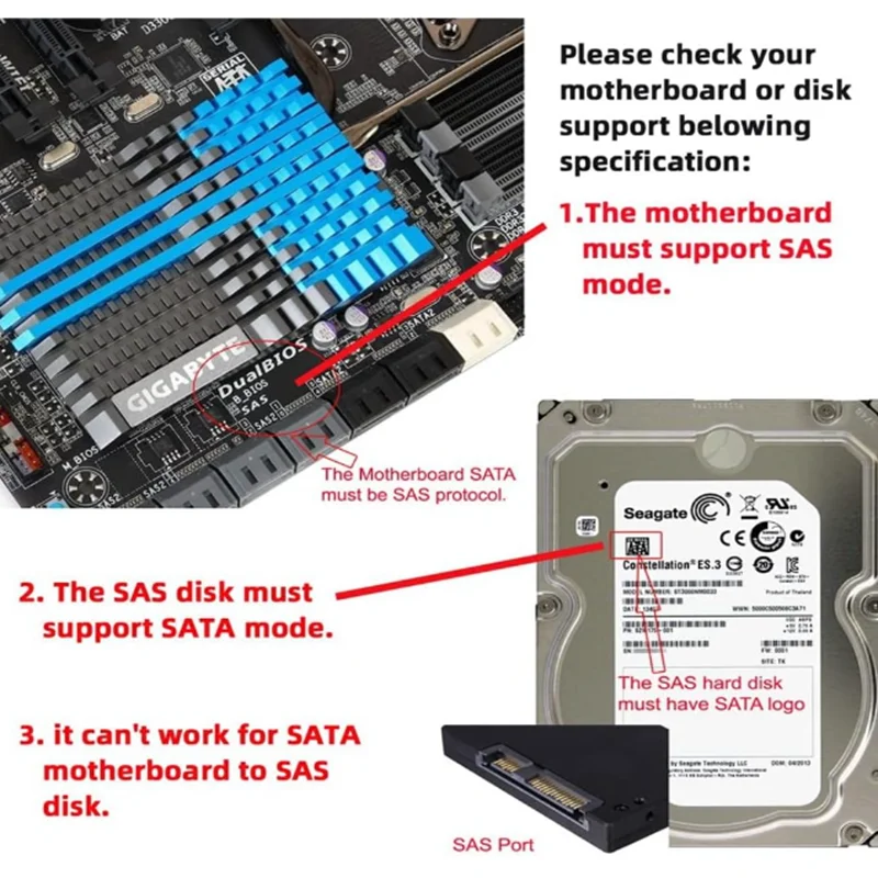 SFF 8482 29p SAS to SATA Adapter SFF-8482 29Pin SAS Hard Disk Drive to Motherboard SATA 22Pin 90 Degree Angled Converter Adapter