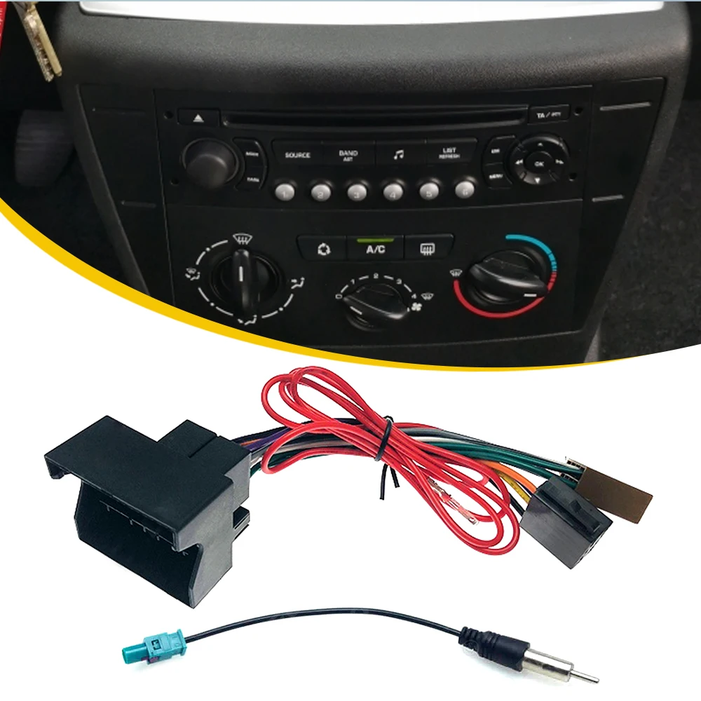 

1pcs Car Stereo FM Audio ISO Wiring Harness Cable Radio Antenna Wire Adapte For Peugeot 207 307 307CC 407 1007 Citroen C2 C5