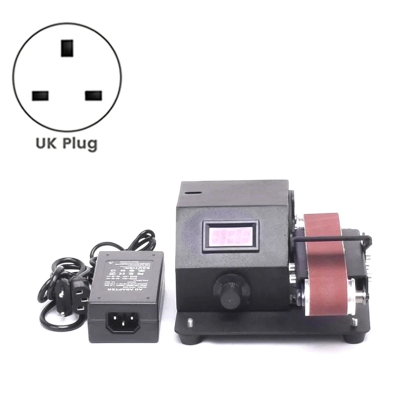 Small Belt Machine Mini Electric Polishing Machine Sharpening Artifact Desktop Sandpaper Belt Grinding Machine Metal EU Plug