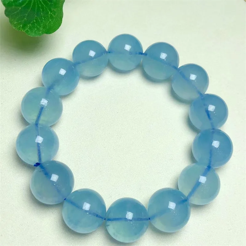 Natural Aquamarine Bracelet Fashion Gemstone Crystal Jewelry Bangle For Women Healing Bohemia Holiday Gift 1pcs 10/15/16MM