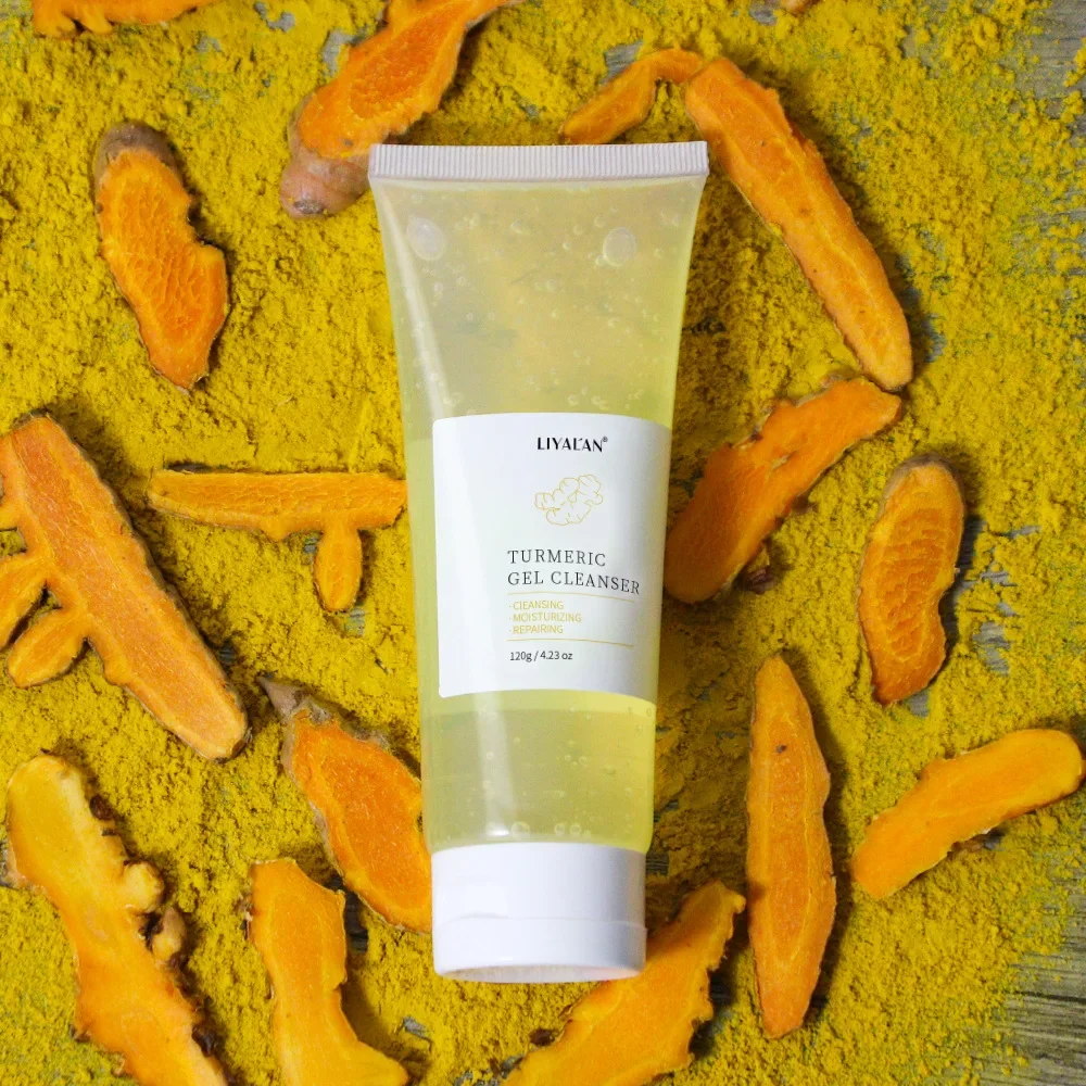 150g Turmeric facial cleanser deep cleansing exfoliating gel facial wash moisturizing improve acne skin Skincare