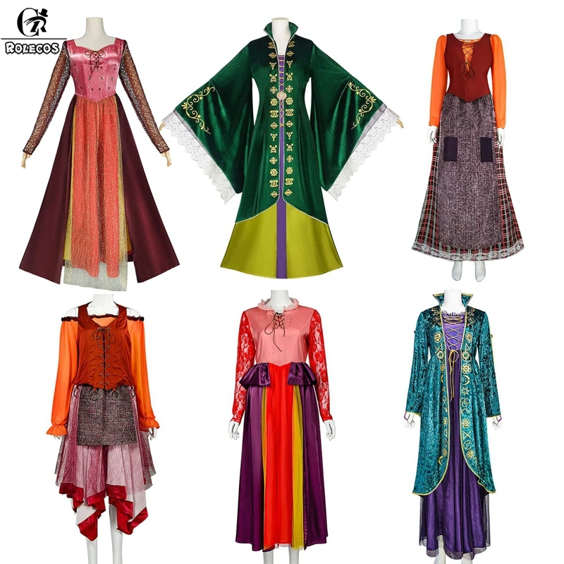 

ROLECOS Halloween Costumes for Women Witch Halloween Carnival Party Hocus Pocus Cosplay Fancy Dress Party Gown Outfit