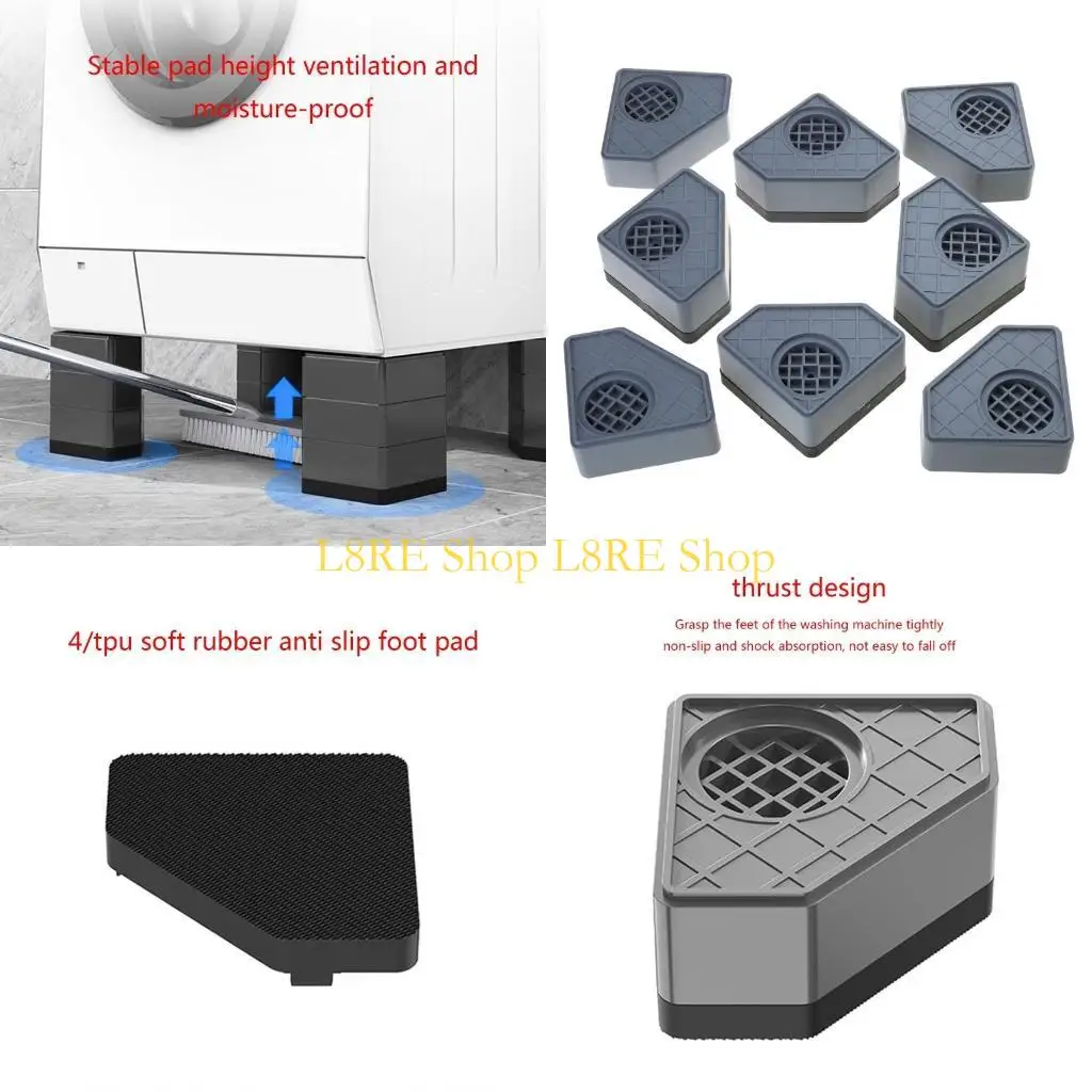 L8RE 4 PCS Холодильник Выравнивание ног Устремительная стиральная машина анти вибрационная площадка